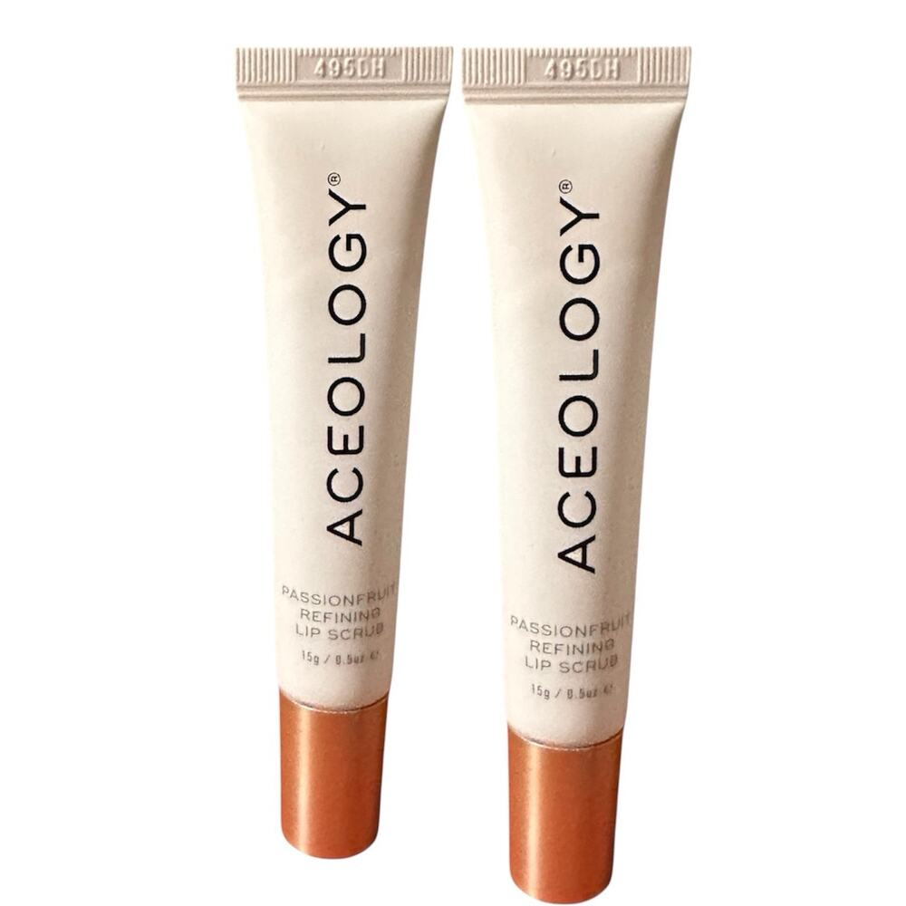 Aceology Passionfruit Refining Lip Scrub 0.5 oz Full Size Set 2